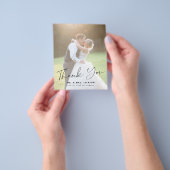 Een moderne, eenvoudige foto bruiloft bedankt flyer (Hand)