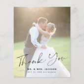 Een moderne, eenvoudige foto bruiloft bedankt flyer (Voorkant)