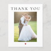 Een moderne, eenvoudige foto bruiloft bedankt flyer (Voorkant)