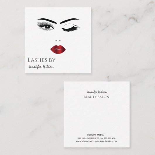 Een moderne, eenvoudige slingerwandelaar vierkante visitekaartje (Voorkant / Achterkant)