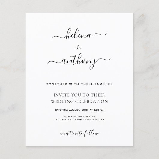 Een moderne elegante uitnodiging voor een eenvoudi (Voorkant)