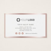 Een moderne gouden grenssalon voor roos visitekaartje (Achterkant)