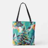 Een moderne kerstboom illustratie 1 - Canvas tas (Achterkant)
