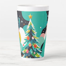 Een moderne kerstboom illustratie 1 - Latte Mok