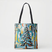 Een moderne kerstboom illustratie 2 - Canvas tas (Voorkant)