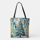 Een moderne kerstboom illustratie 2 - Canvas tas (Achterkant)