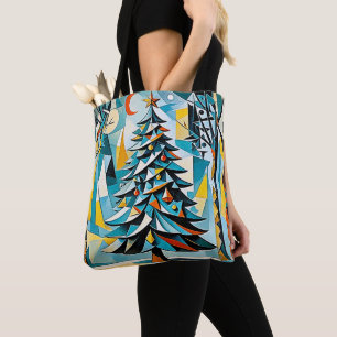 Een moderne kerstboom illustratie 2 - Canvas tas