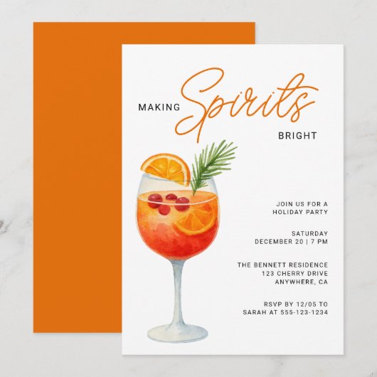 Een moderne kerstfeest met spritsen kaart (Voorkant / Achterkant)