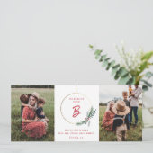 Een moderne kerstkaart met brede vakantie (Staand voorkant)