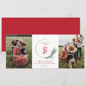 Een moderne kerstkaart met brede vakantie (Voorkant / Achterkant)