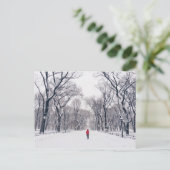 Een moderne kleine rode sleerhout in het centrale briefkaart (Staand voorkant)