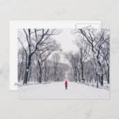 Een moderne kleine rode sleerhout in het centrale briefkaart (Voorkant / Achterkant)