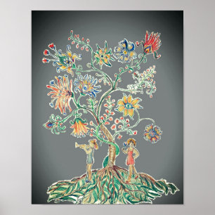 Een moderne levensboom poster
