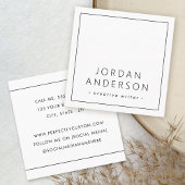 Een moderne minimale dunne rand wit of elke kleur vierkante visitekaartje