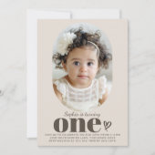 Een moderne minimale foto 1e verjaardag kaart (Voorkant)