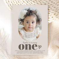 Een moderne minimale foto 1e verjaardag