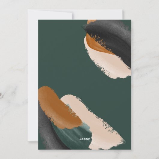 Een moderne minimale waterverf voor groene terraco feestdagenkaart (Achterkant)