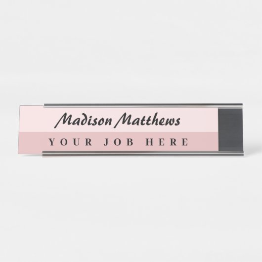 Een moderne, minimalistische handgeschreven script bureau naambordje (Voorkant)