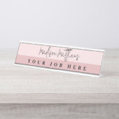 Een moderne, minimalistische handgeschreven script bureau naambordje (Voorkant)