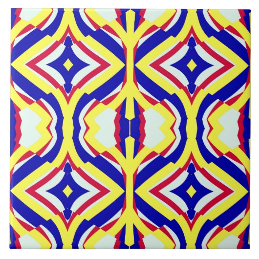 Een moderne naadloze veelkleurige klassieke patroo tegeltje (Voorkant)