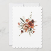 Een moderne Oranje en witte bruiloft Kaart (Achterkant)