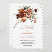 Een moderne Oranje en witte bruiloft Kaart (Voorkant / Achterkant)