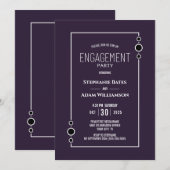 Een moderne Paarse verlovingsfeest Kaart (Voorkant / Achterkant)