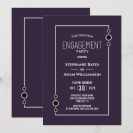 Een moderne Paarse verlovingsfeest Kaart