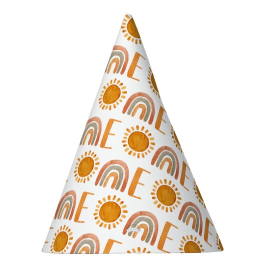 Eén - Moderne regenboog en zonneschijn 1ste verjaa Feesthoedjes (Rechts)