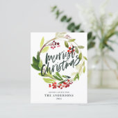 Een moderne rode en groene kerstelegant (Staand voorkant)