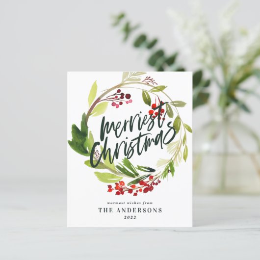 Een moderne rode en groene kerstelegant (Staand voorkant)