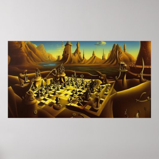 Een moderne, surrealistische abstracte grote schaa poster (Voorkant)