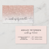Een moderne tipolaire marmer roos goud glitter visitekaartje (Voorkant / Achterkant)