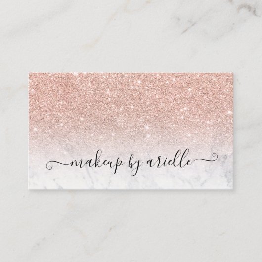 Een moderne tipolaire marmer roos goud glitter visitekaartje (Voorkant)