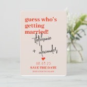 Een moderne trouwkaart met boho . save the date (Staand voorkant)