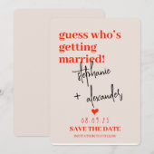 Een moderne trouwkaart met boho-stijl. save the date (Voorkant / Achterkant)