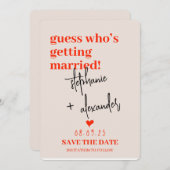 Een moderne trouwkaart om de datum vast te leggen save the date (Voorkant / Achterkant)