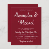 Een moderne uitnodiging voor een bruiloft met burg (Voorkant / Achterkant)