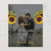 Een moderne uitnodiging voor fotobruiloft voor zon (Voorkant)