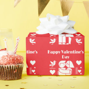Een moderne Valentijnsdag in Bauhaus-stijl Cadeaupapier