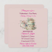 Een moderne Valentijnsdag Tea Party Kaart (Voorkant / Achterkant)