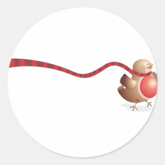 Een moderne versie van de Robin Red Breast Ronde Sticker (Voorkant)