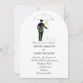 Een moderne Waterverf minimalistische bruiloft Kaart (Voorkant)