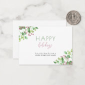 Een moderne zakelijke vakantiekaart notitiekaartje (Voorkant / Achterkant in situ)