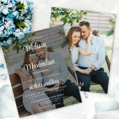 Een moderne zwarte, transparante fotobruiloft