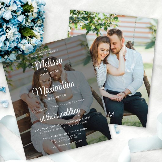 Een moderne zwarte, transparante fotobruiloft