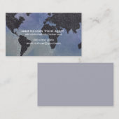 Een moderne zwarte Wereldkaart reisagent Visitekaartje (Voorkant / Achterkant)