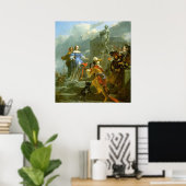 Een moeder die een papegaai presenteert aan een da poster (Thuiskantoor)