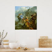 Een moeder die een papegaai presenteert aan een da poster (Keuken)