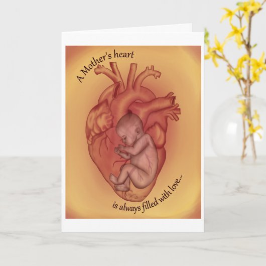 Een moeder-hart... kaart (Gele Bloem)